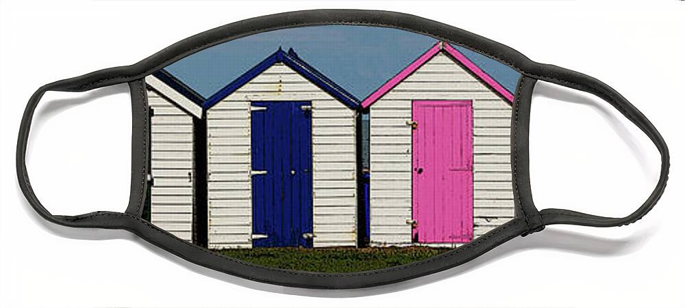 Beach Face Mask featuring the photograph Holiday Beach Huts #1 by Tom Conway