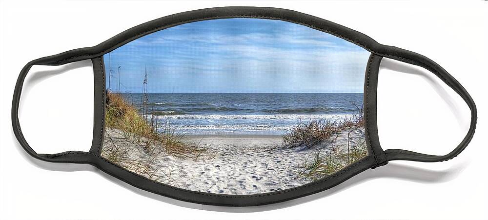 Scenic Face Mask featuring the photograph Huntington Beach South Carolina by Kathy Baccari