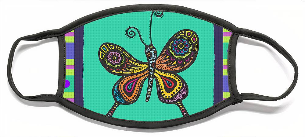 Butterfly Face Mask featuring the digital art Learning to Fly #2 by Tanielle Childers