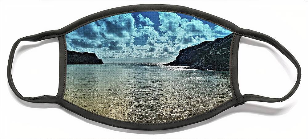 Seascapes Face Mask featuring the photograph Lulworth Cove by Richard Denyer