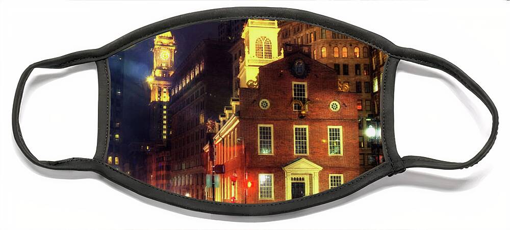 Old State House Face Mask featuring the photograph Old State House - Boston #1 by Joann Vitali