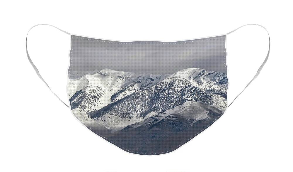 Snow-covered Mountains Face Mask featuring the photograph On the Road Series by Rosanne Licciardi