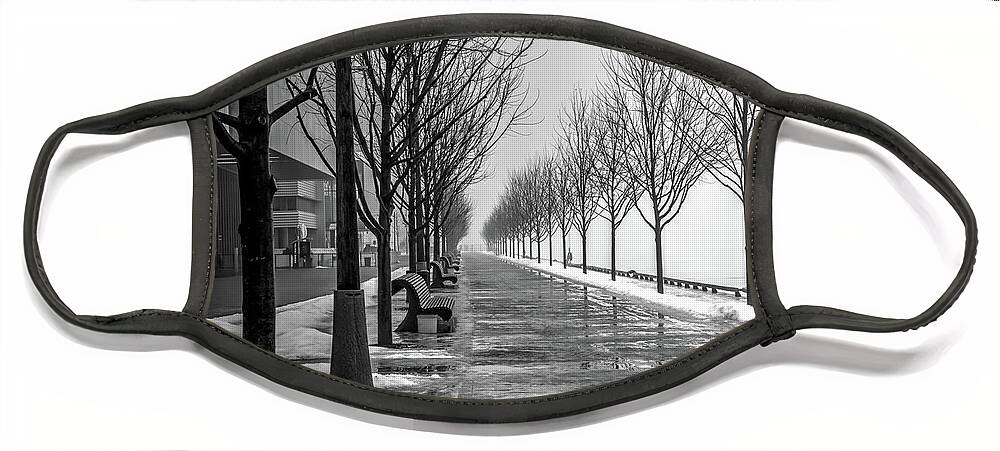 Sugar Beach Face Mask featuring the photograph Path Through Fog #3 by Nicky Jameson