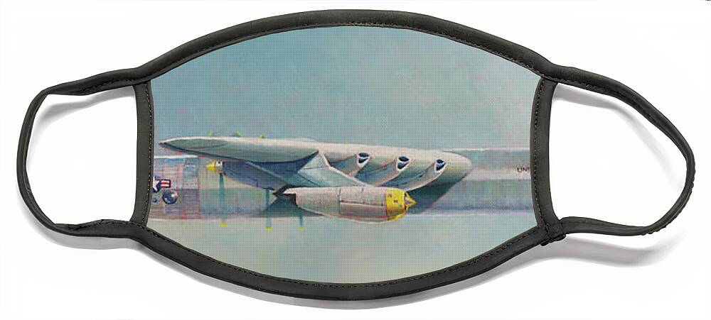 Aviation Face Mask featuring the painting Peacemaker #2 by Douglas Castleman