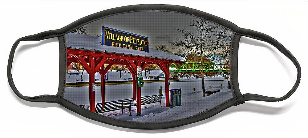 Pittsford Face Mask featuring the photograph Pittsford Canal Park #1 by William Norton