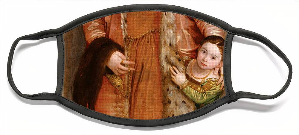 Paolo Veronese Face Mask featuring the painting Portrait of Countess Livia da Porto Thiene and her Daughter Deidamia #2 by Paolo Veronese