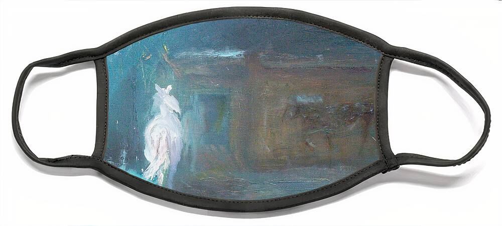Horses Face Mask featuring the painting Returning Home by Susan Esbensen