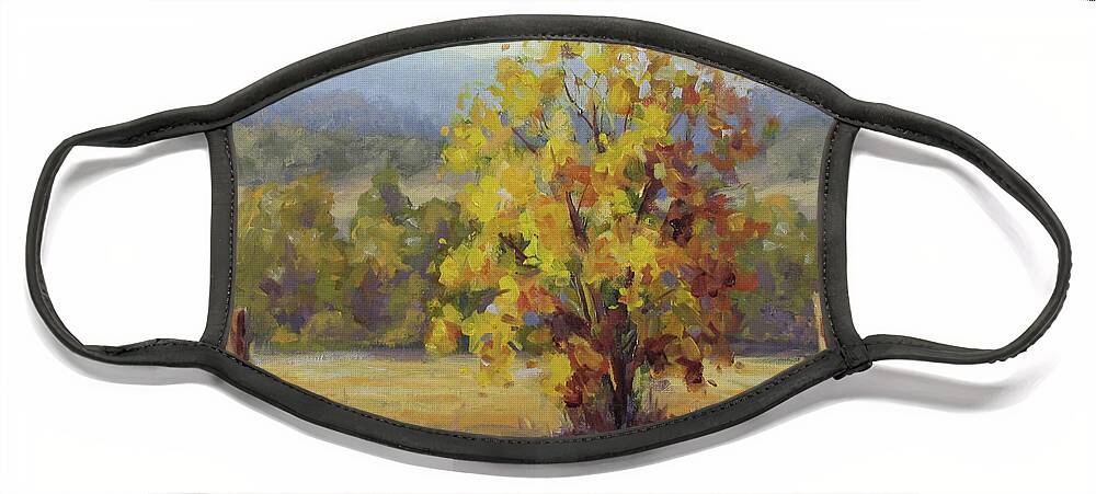 Fall Face Mask featuring the painting Shades of Autumn by Karen Ilari