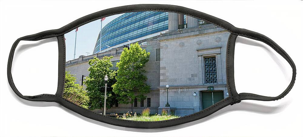 Chicago Face Mask featuring the photograph Soldier Field #1 by David Levin