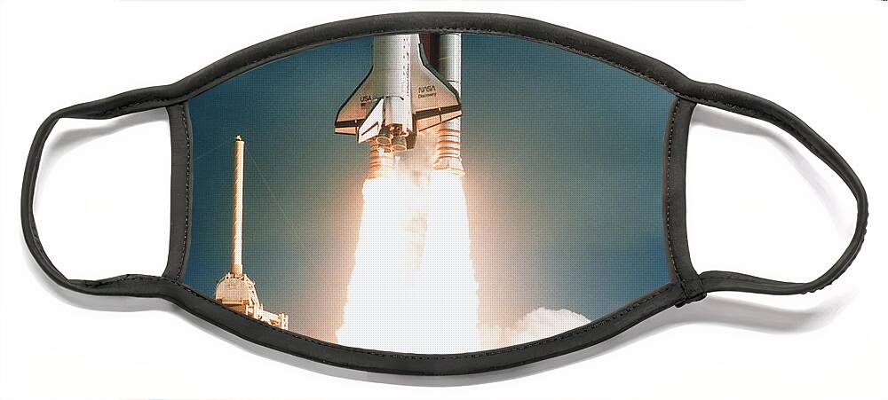 Space Telescopes Face Mask featuring the photograph Space Shuttle Launch by NASA Science Source