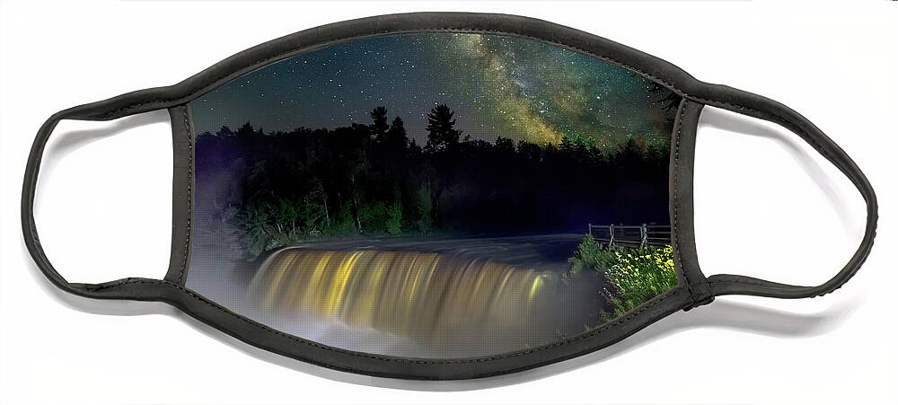 Starry Face Mask featuring the photograph Starry Nights Over Tahquamenon Falls -1465 by Norris Seward