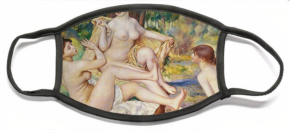 The Face Mask featuring the painting The Bathers by Pierre Auguste Renoir