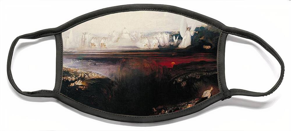 John Martin Face Mask featuring the painting The Last Judgement #12 by John Martin
