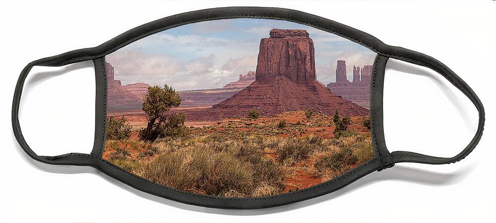 Red Rocks Face Mask featuring the photograph The Valley Floor #2 by Jim Garrison