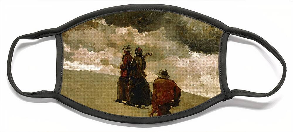 Winslow Homer Face Mask featuring the painting To the Rescue #6 by Winslow Homer