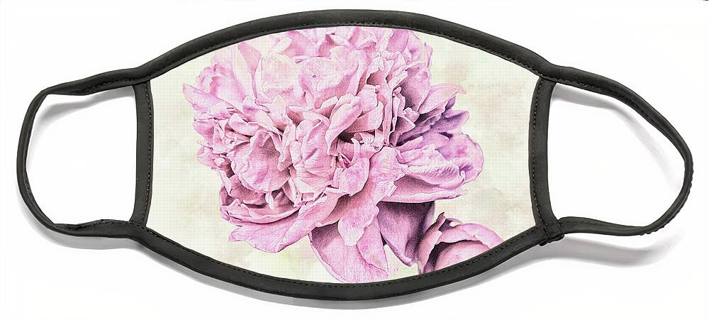 Peony Face Mask featuring the mixed media 10861 Spring Peony by Pamela Williams