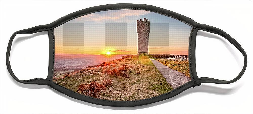 Cowling Face Mask featuring the photograph Sunrise in Cowling on last day of April by Mariusz Talarek