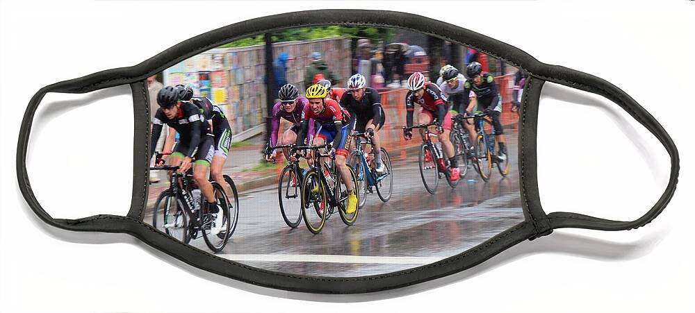 Cycle Racing Face Mask featuring the photograph Team ERRACE #12 by Donn Ingemie