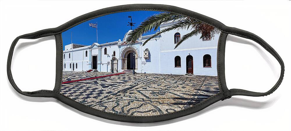 Aegean Face Mask featuring the photograph Tinos - Greece #12 by Constantinos Iliopoulos