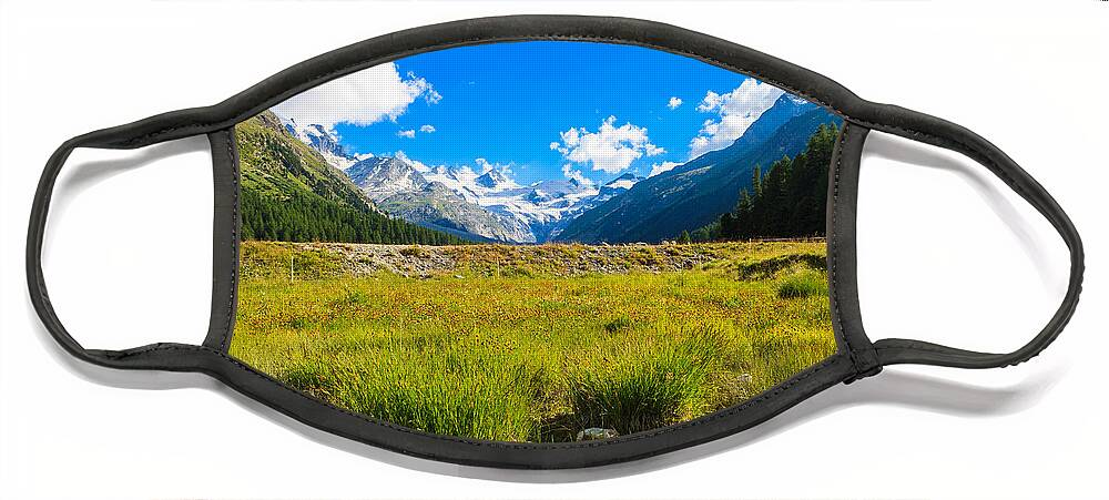 Bavarian Face Mask featuring the photograph Swiss Mountains #19 by Raul Rodriguez