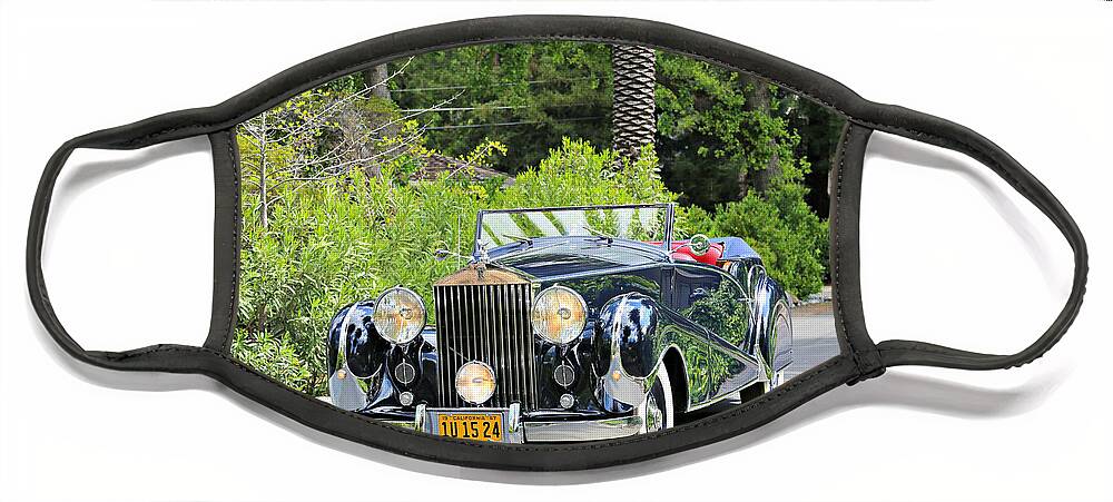 Inskip Face Mask featuring the photograph 1947 Inskip Rolls Royce by Steve Natale