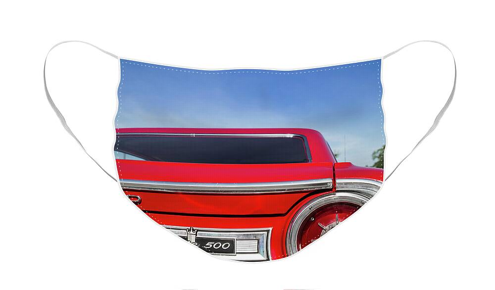 1964 Face Mask featuring the photograph 1964 Ford Galaxie 500 Taillight and Emblem by Ron Pate