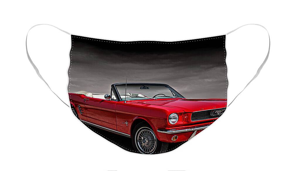 Mustang Face Mask featuring the digital art 1966 Ford Mustang Convertible by Douglas Pittman