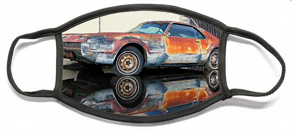 Oldsmobile Face Mask featuring the photograph 1966 Toronado in Decay by Steve Natale