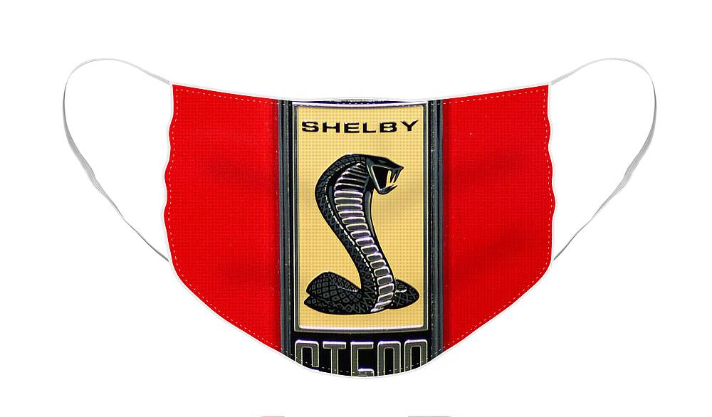 1967 Ford Shelby Gt 500 Cobra Fender Emblem On Red Face Mask featuring the photograph 1967 Ford Shelby GT 500 Cobra Fender Emblem on Red by Paul Ward