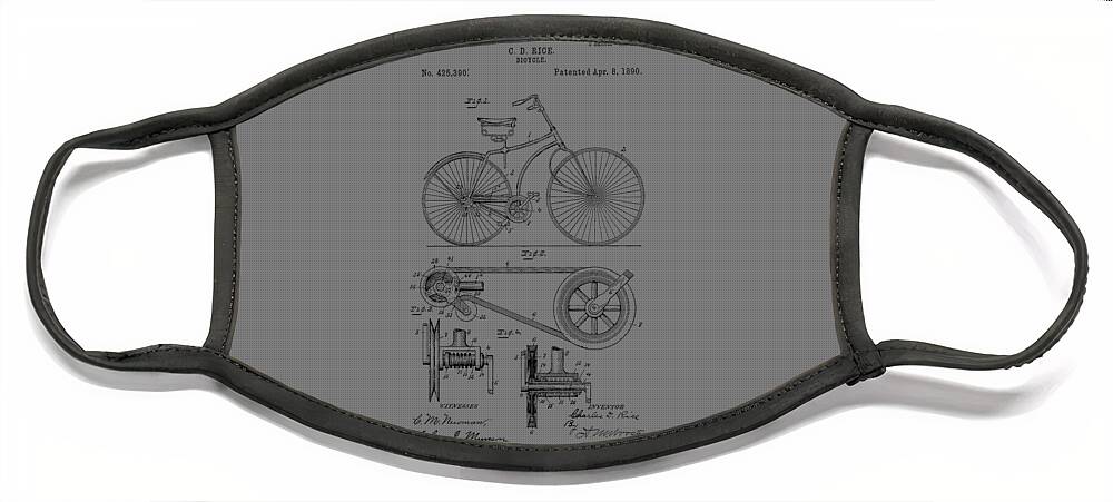 Bicycle Face Mask featuring the photograph Bicycle patent from 1890 #3 by Chris Smith