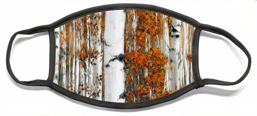 Tree Face Mask featuring the painting Birches #2 by Bruce Nutting