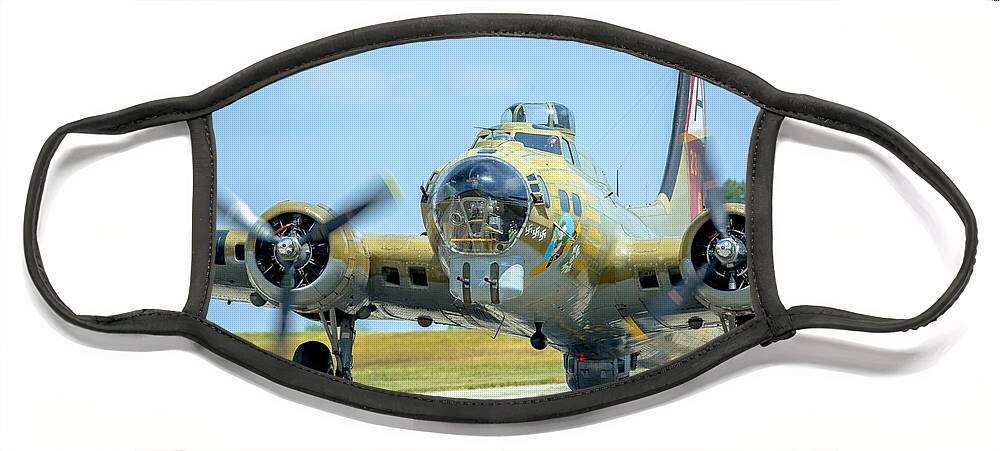Aircraft Face Mask featuring the photograph Boeing B-17G Flying Fortress  #3 by Jack R Perry