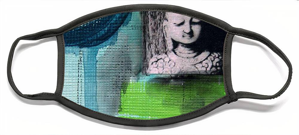 Buddha Face Mask featuring the painting Buddha #2 by Linda Woods