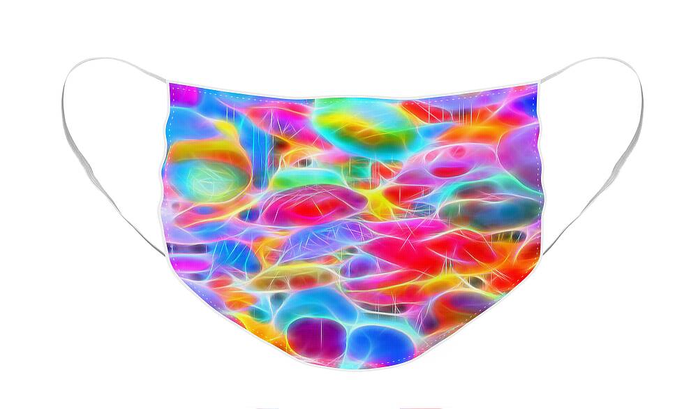 Bubbles Face Mask featuring the digital art In Color Abstract 9 #2 by Cathy Anderson