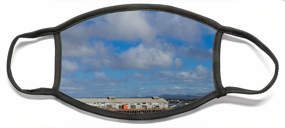 Monterey Commercial Wharf Face Mask featuring the photograph Monterey Commercial Wharf by Derek Dean