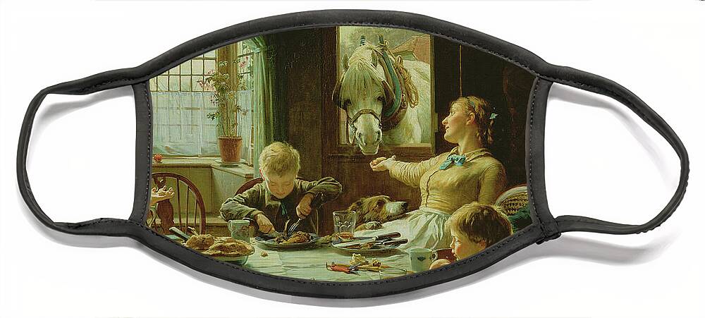 Family Face Mask featuring the painting One of The Family by Frederick George Cotman