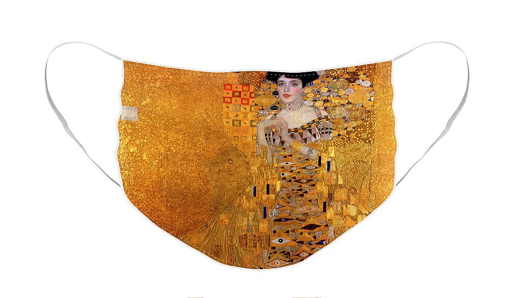 Klimt Face Mask featuring the painting Portrait of Adele Bloch-Bauer #2 by Gustav Klimt