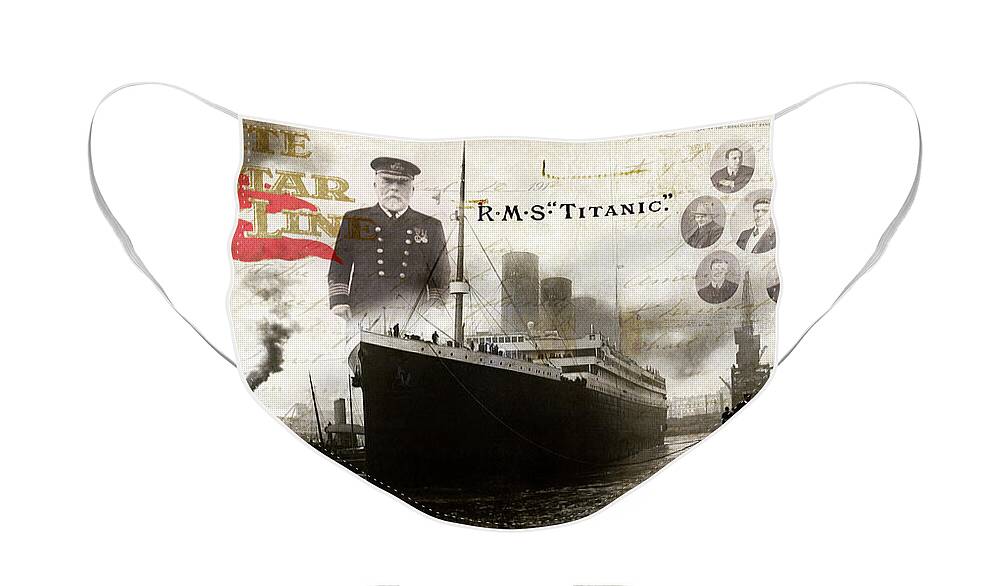 Titanic Newspaper Face Mask featuring the photograph RMS Titanic #2 by Jon Neidert