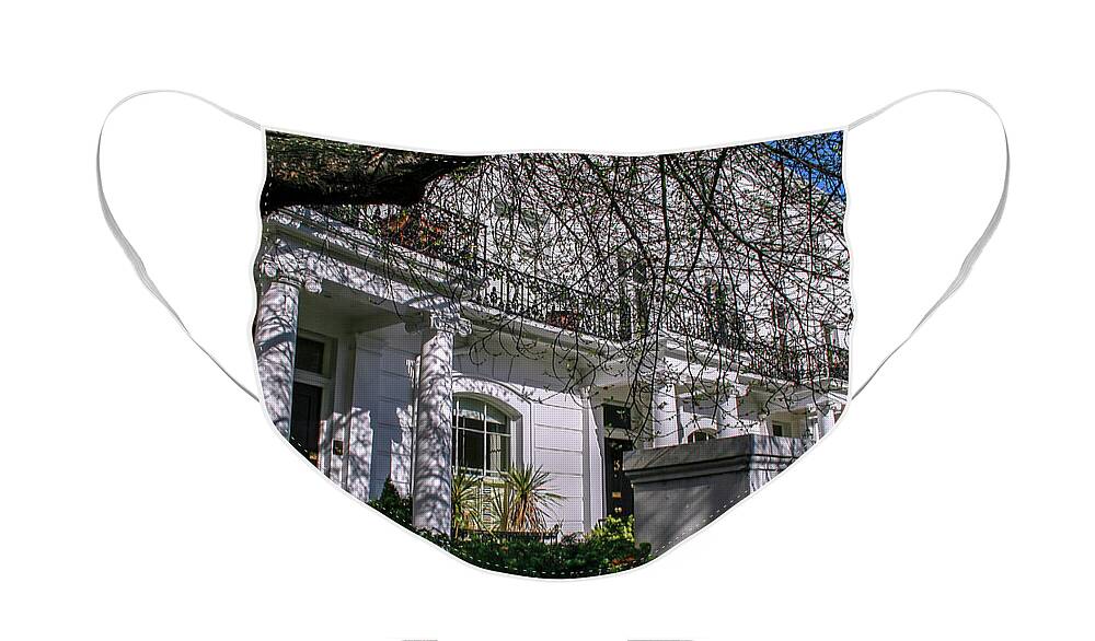 London Face Mask featuring the photograph Row of Edwardian houses in London #3 by Patricia Hofmeester