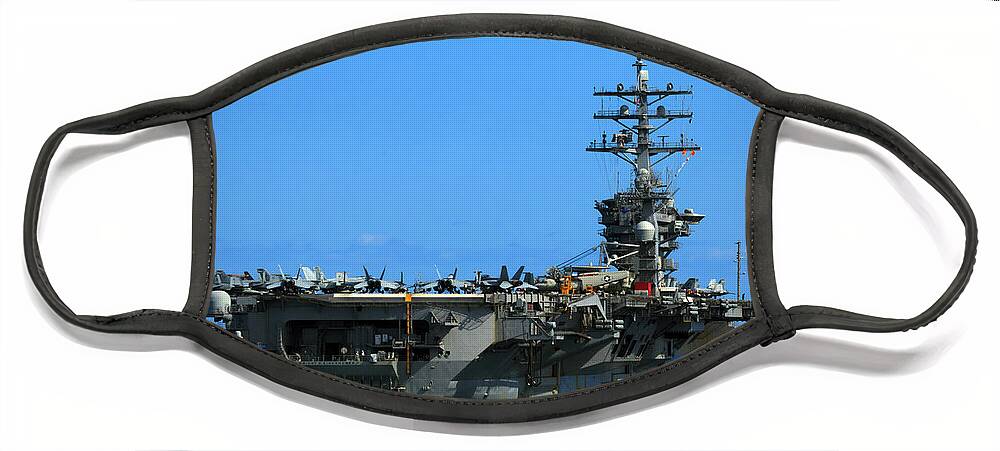 Ike Face Mask featuring the photograph USS Dwight D. Eisenhower #2 by Travis Rogers