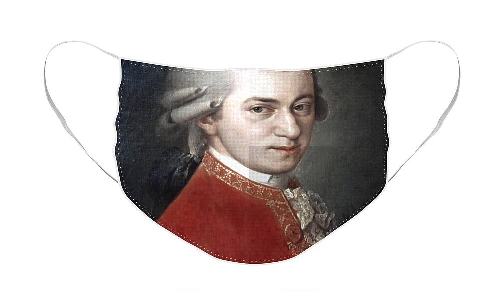 18th Century Face Mask featuring the painting Wolfgang Amadeus Mozart #2 by Barbara Krafft