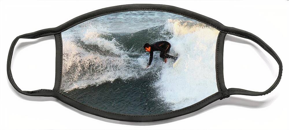 Surfing Face Mask featuring the photograph Action images #3 by Donn Ingemie