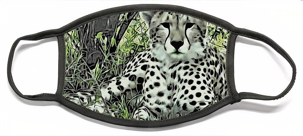 Cheetah Face Mask featuring the photograph Cheetah #3 by Gini Moore