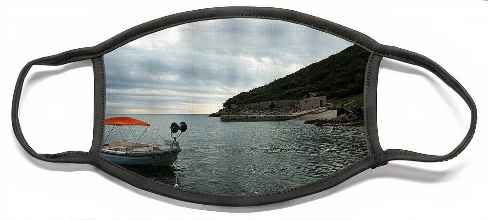 Losinj Face Mask featuring the photograph Cunski beach and coastline, Losinj Island, Croatia #3 by Ian Middleton