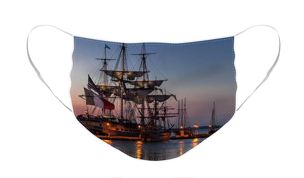 L'hermione Face Mask featuring the photograph Lafayette's Hermione Voyage 2015 #3 by Jerry Gammon