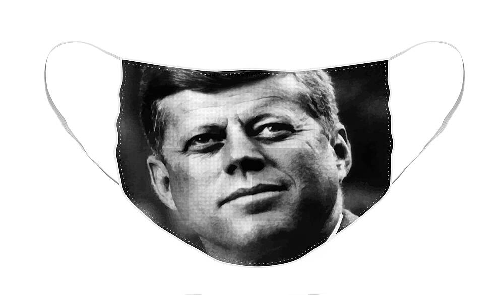 Jfk Face Mask featuring the painting President Kennedy by War Is Hell Store