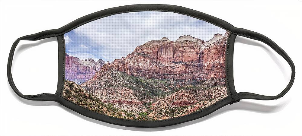 Zion Face Mask featuring the photograph Zion Canyon National Park Utah #34 by Alex Grichenko