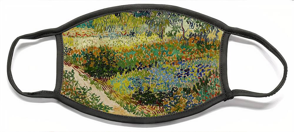 Vincent Van Gogh Face Mask featuring the painting Garden At Arles #2 by Vincent Van Gogh