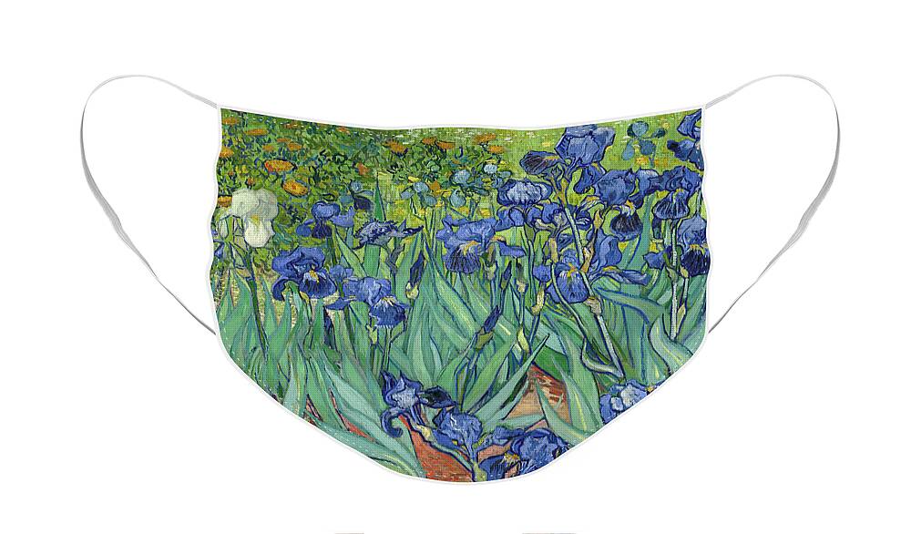 Irises Face Mask featuring the painting Irises #44 by Vincent van Gogh