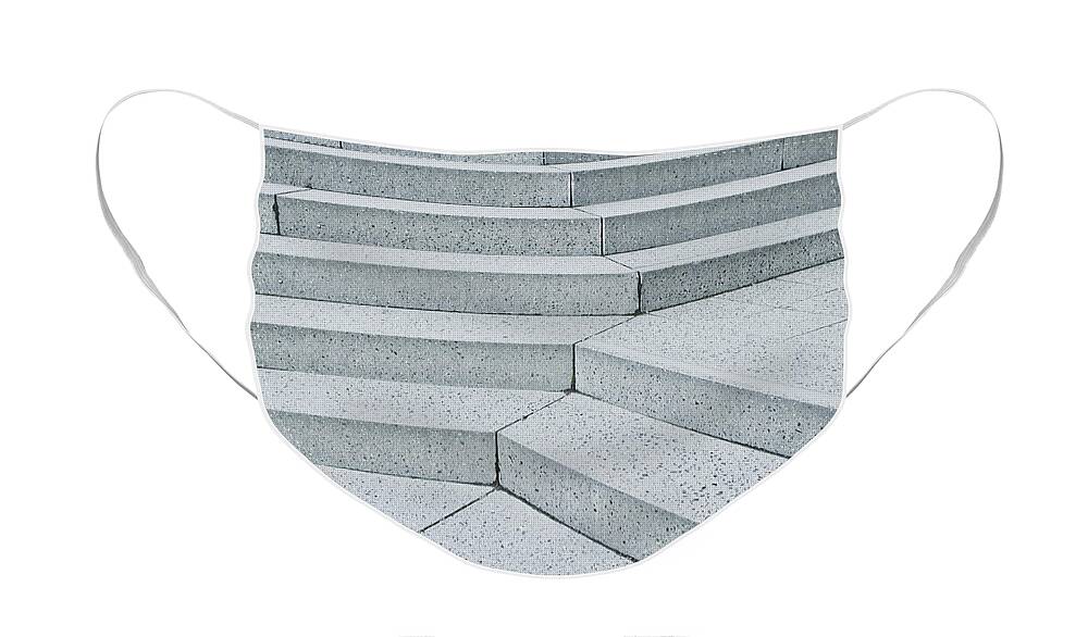 Abstract Face Mask featuring the photograph Stone steps #49 by Tom Gowanlock